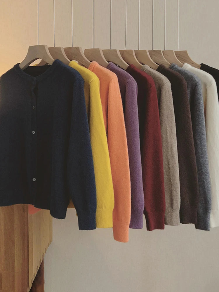 Women’s Knitted Open Cardigan | Casual Korean Style Long Sleeve Autumn Winter Outerwear Sweater Jacket