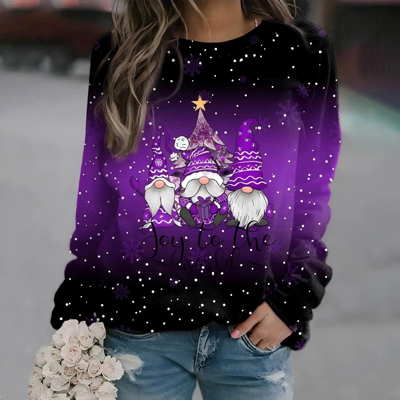 Festival Fashion Women’s T-Shirts | Christmas 3D Snowman Sweatshirt | Long Sleeve Pullover Tops for Winter