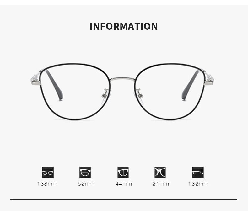 2025 New Fashion Cat Eye Glasses – Popular Non-Face Frame Myopia Eyewear | Light-Discolored Lenses Glasses 050