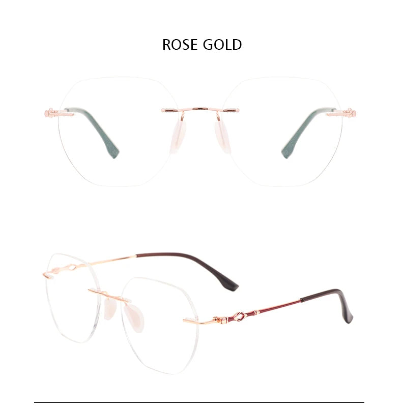 Hexagon Rimless Glasses Women & Men | Lightweight Geometric Optical Eyewear
