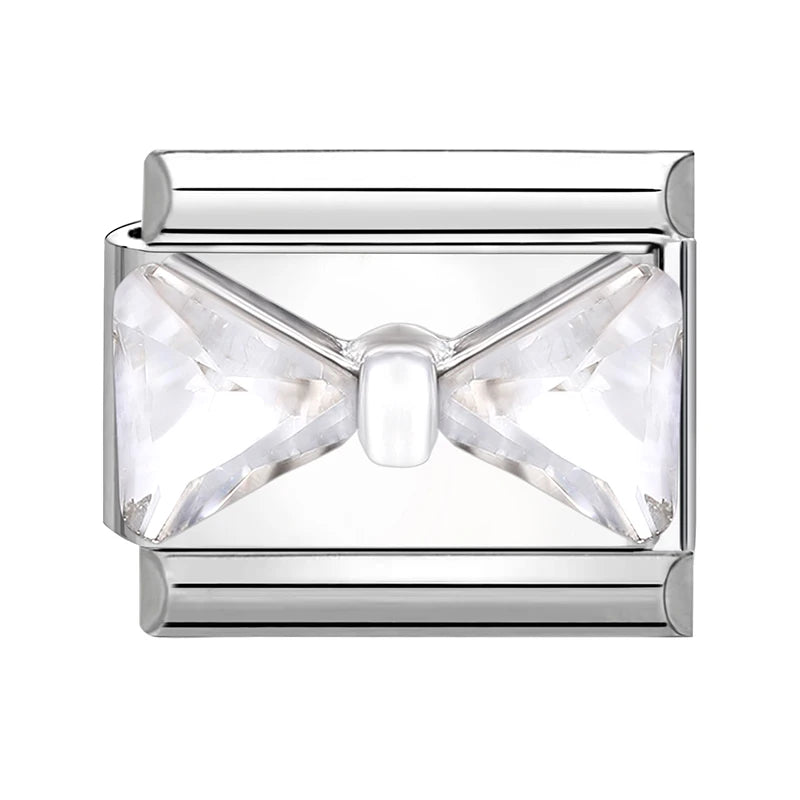 2025 Original Zircon Bow Knot Star Cherry Italian Charm | Stainless Steel 9mm Links DIY Modular Bracelet Jewelry Wholesale