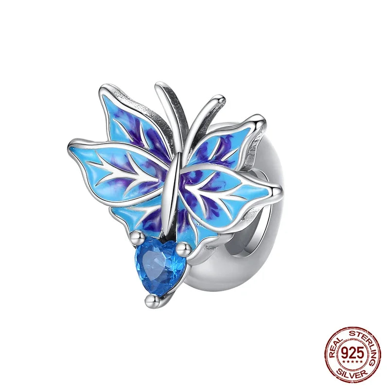 Fashion 925 Sterling Silver Colorful Butterfly Dragonfly Hummingbird Charms – Spring Series Beads Fit 925 DIY Bracelet
