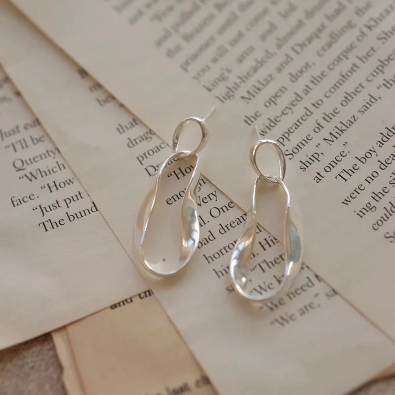 VENTFILLE 925 Sterling Silver Asymmetric Lava Earrings – Women’s Hip Hop Luxury Jewelry