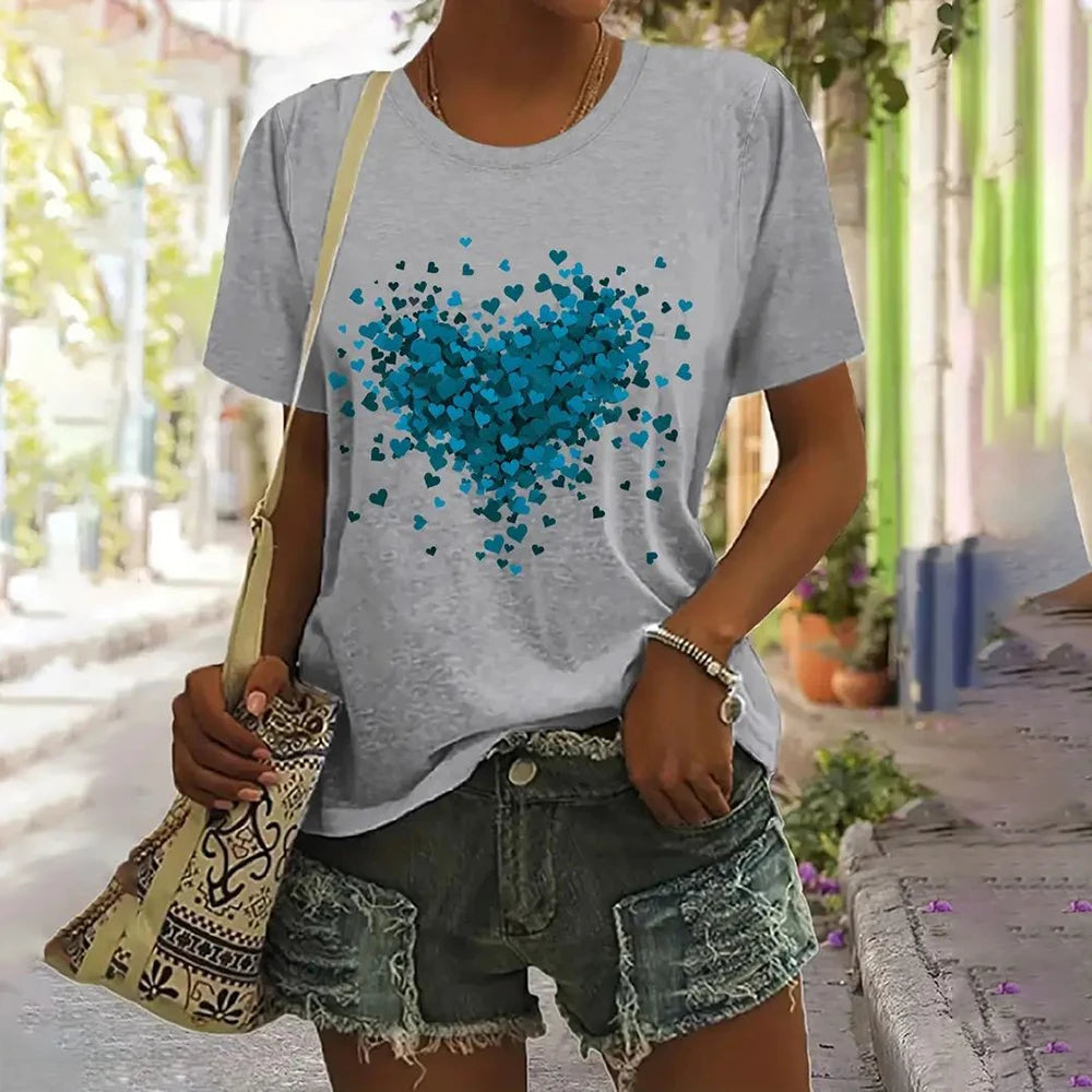 Summer Butterfly Dandelion 3D Print T-Shirt Women – Y2K Streetwear Casual O-Neck Short Sleeve Tee