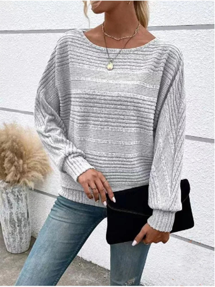Women’s Solid Color Long Sleeve T-Shirt | Casual Round Neck Autumn Daily Top