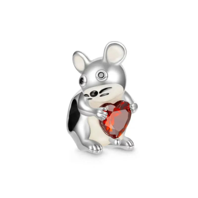 925 Sterling Silver Plated Dog, Cat & Owl Charms | Glow in the Dark Animal Beads | Fit Original Pandora Bracelet Women’s Jewelry