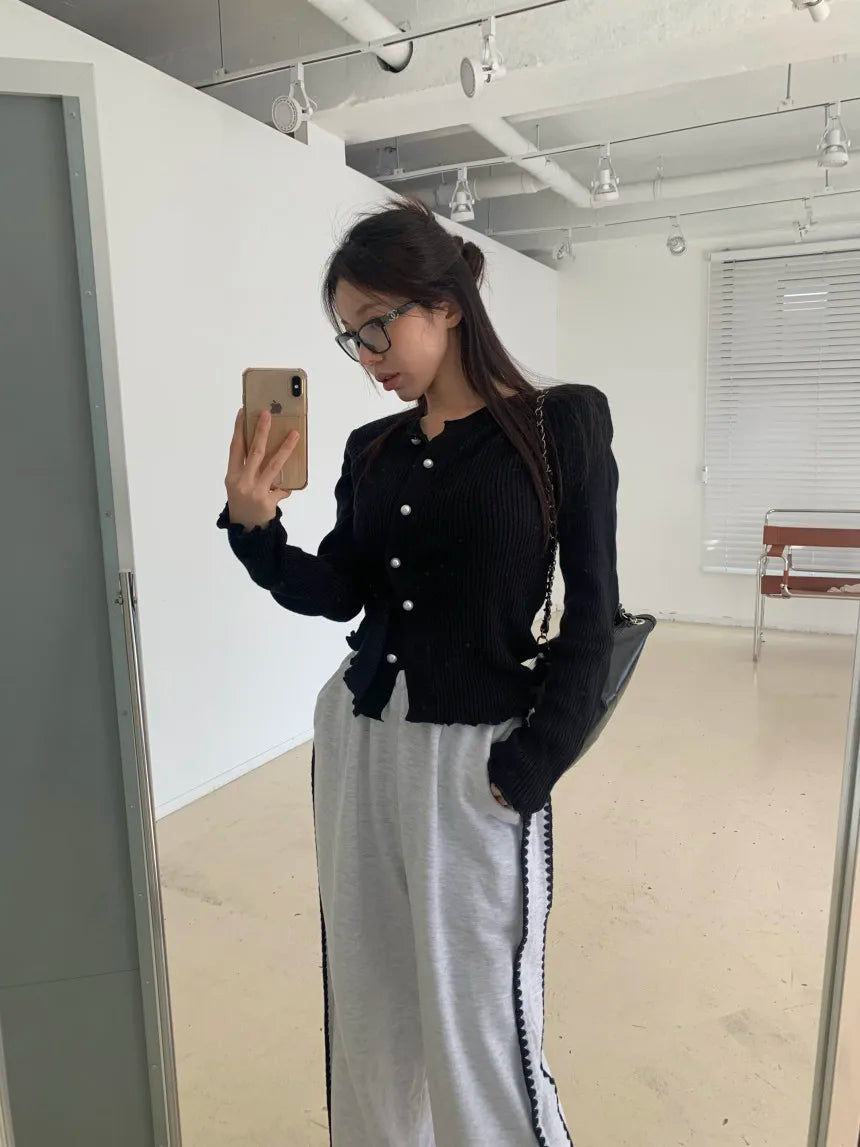 Chic Autumn Winter Loose Casual Pants – Color Block Side Stripe Floral Women Sweatpants Long Trousers