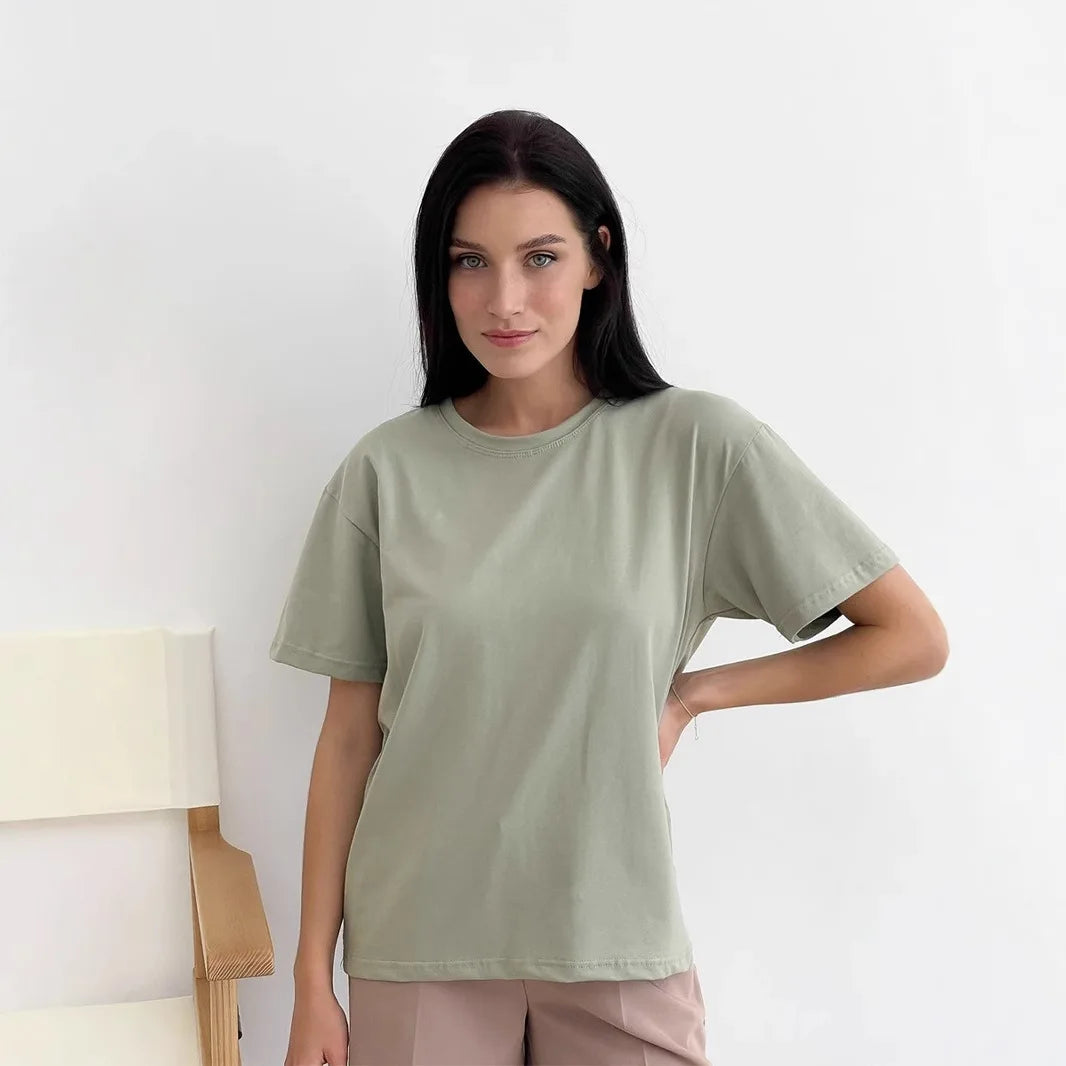 Botvotee 21 Colors Oversized Basic T-Shirts for Women | 100% Cotton Casual Summer Tops | Solid Color Loose Fit Tees
