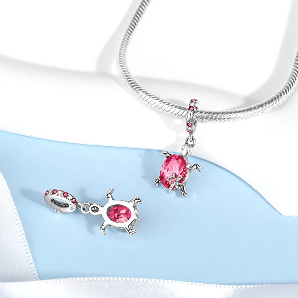 Hot Sale 925 Sterling Silver Summer Ocean Star & Turtle Dangle Charm Bead | Fit Pandora Bracelet