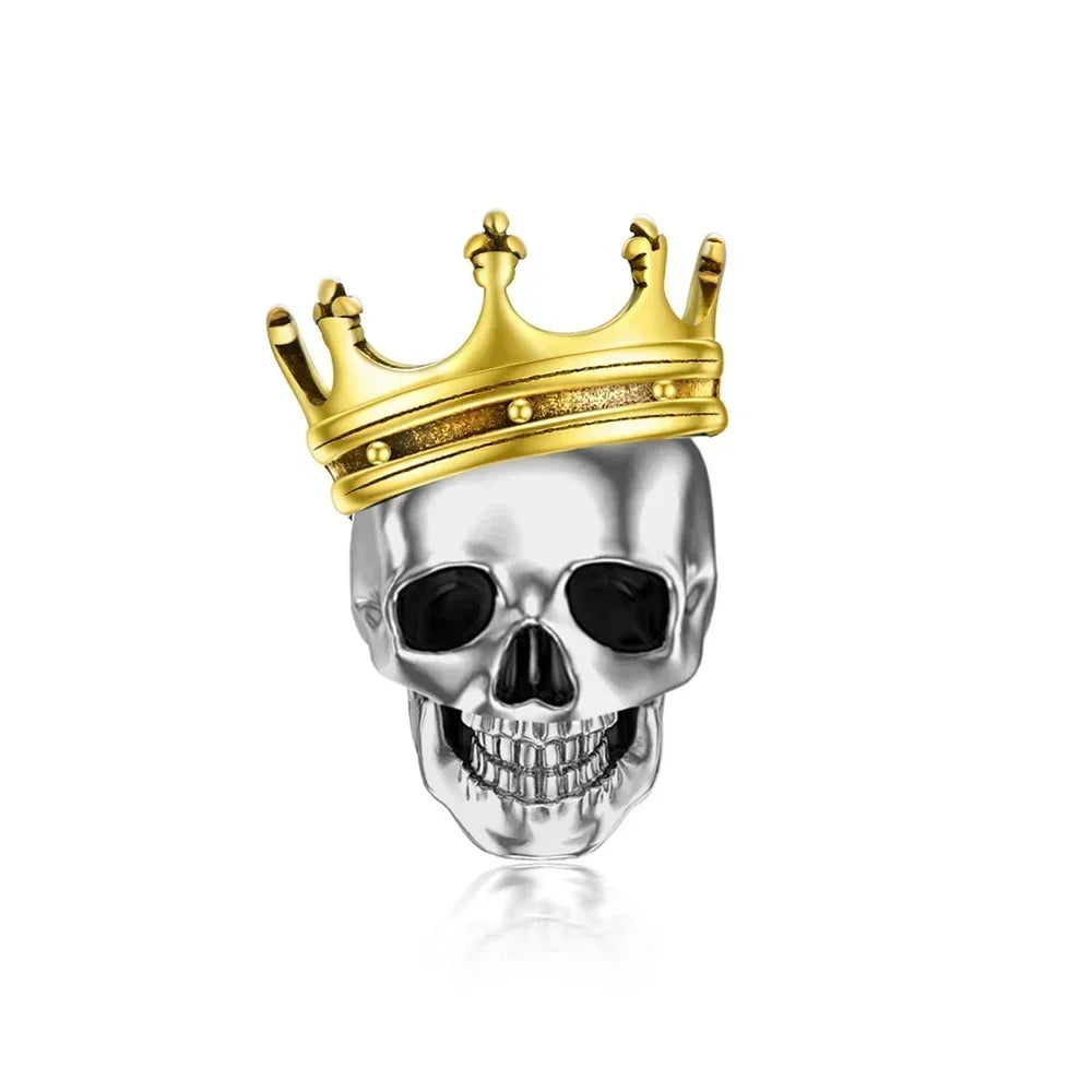 Halloween 925 Sterling Silver Black Skull, Bat & Pumpkin Charms | Pendant for DIY Original Bracelets, Women’s Fine Jewelry Gift