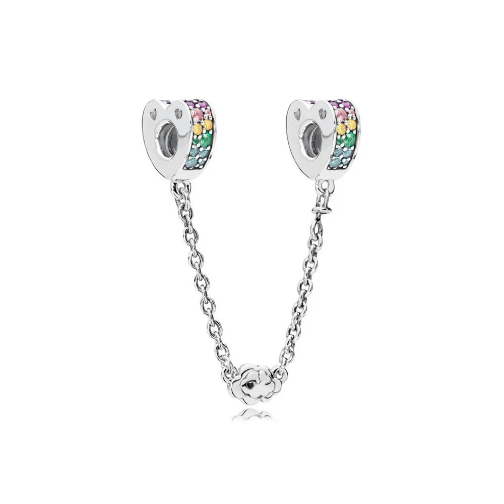 925 Sterling Silver Butterfly, Moon & Life Tree Safety Chain | Fits Original Bracelet DIY Jewelry Accessory