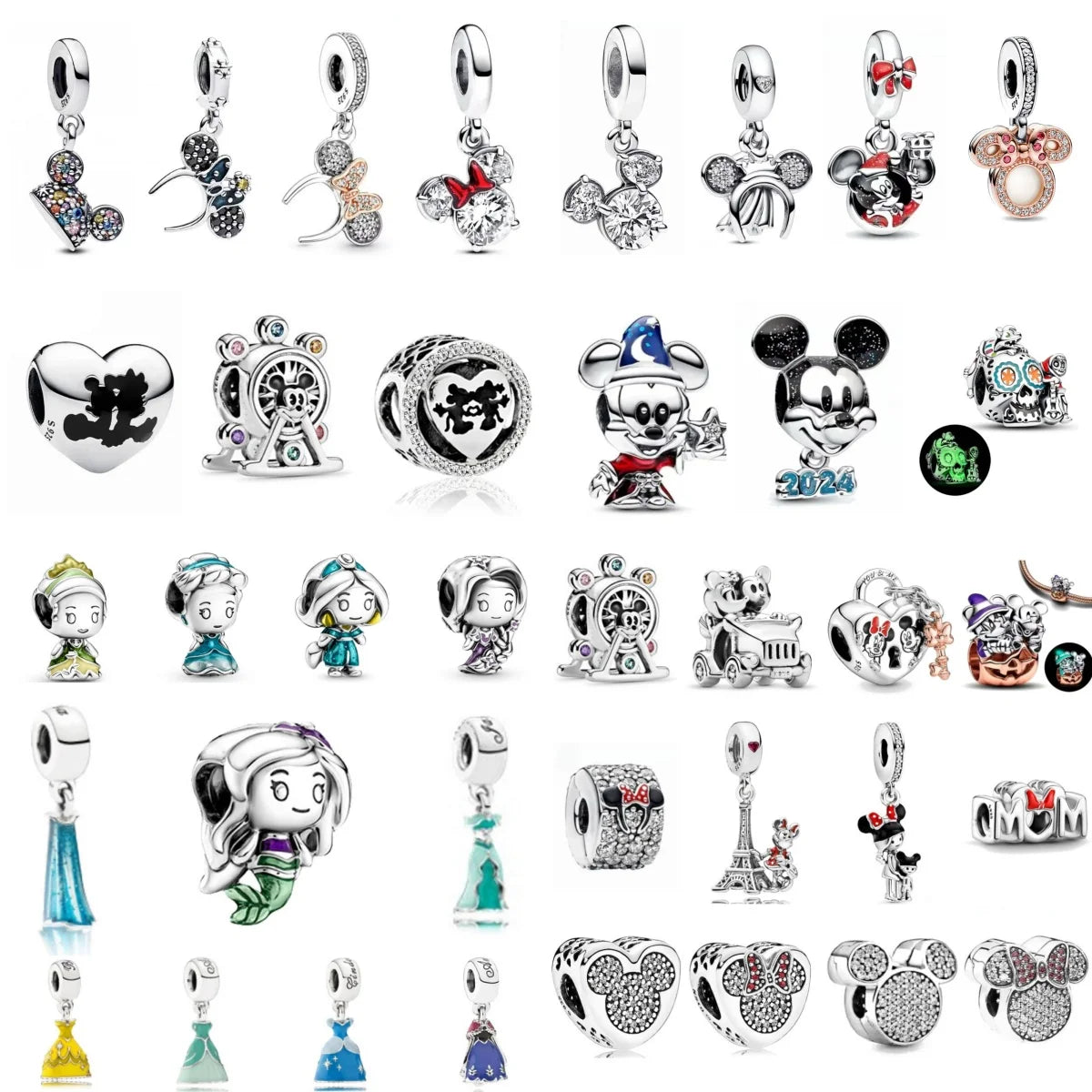 Fashionable 925 Silver Mouse & Eiffel Tower Charm – DIY Pendant for Original European Bracelets