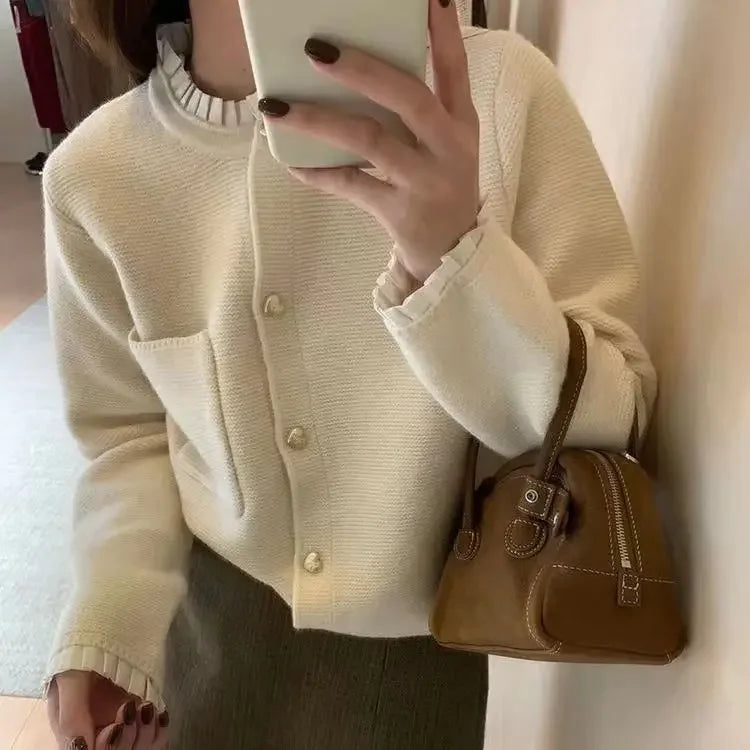 Love Button Knitted Cardigan – Lazy Style Sweet Fashion Sweater Jacket for Women | 2024 Autumn New