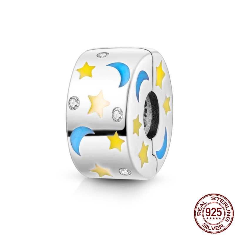 925 Sterling Silver Silicone Spacer Beads & Safety Chain | Clasp Charms Fit Original Pandora 3mm Bracelet – Women’s Jewelry