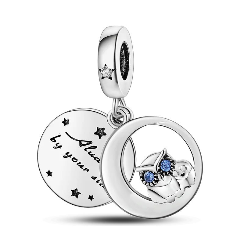 925 Sterling Silver Colorful Charms – Rose, Crown, Rainbow & Heart Dangle Beads Fit Pandora Bracelet & Necklace