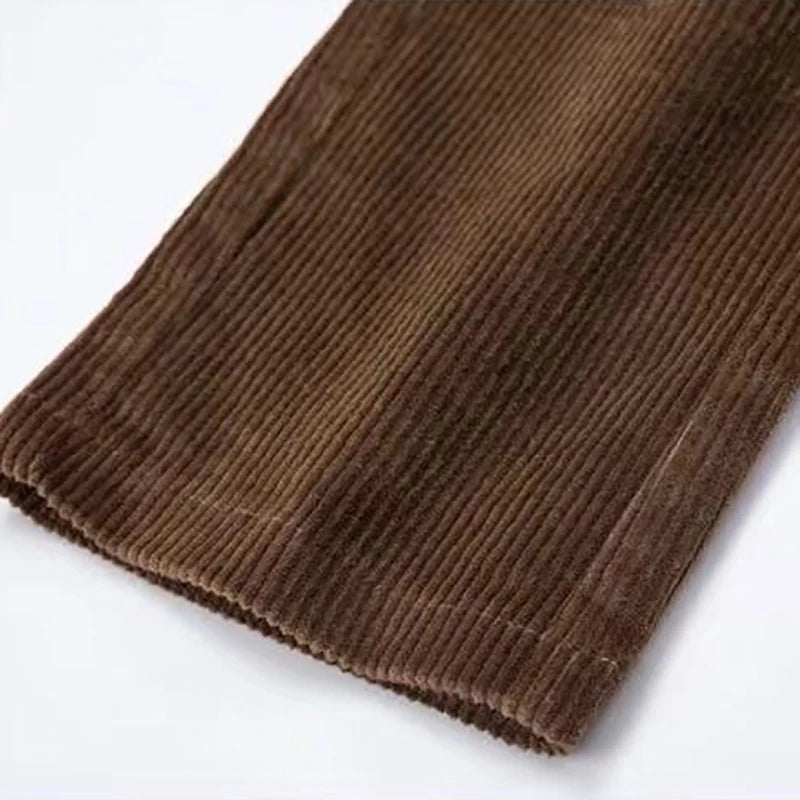 Autumn Winter Women’s Plush Fleece Pencil Pants – High Waist Corduroy Leggings | Elegant Office Trousers