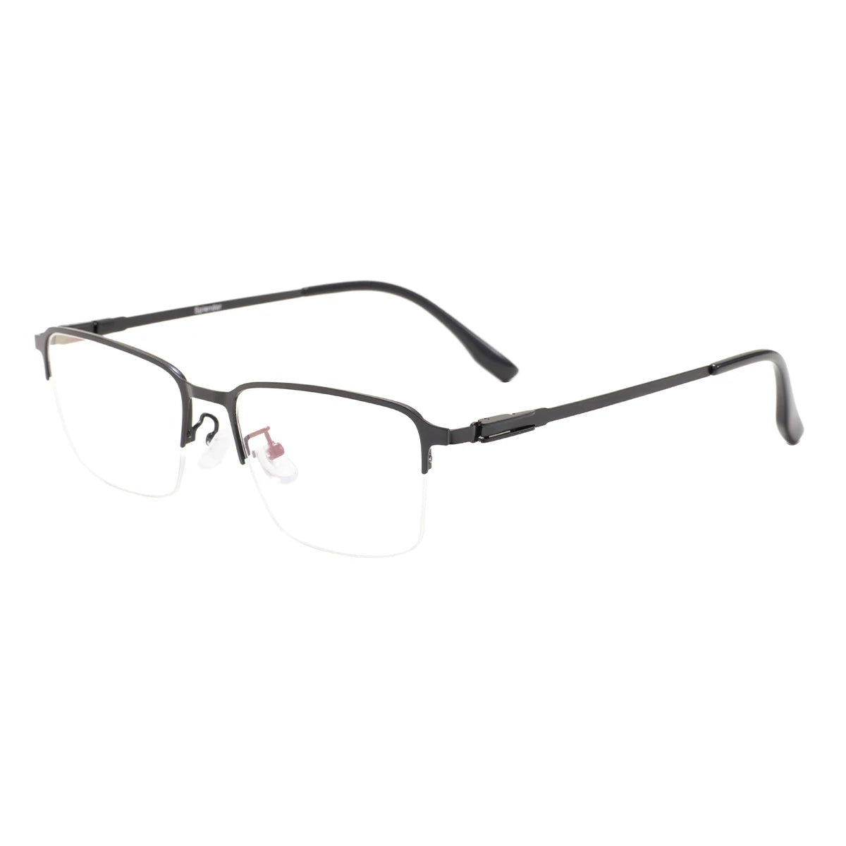 Metal Half Rim Rectangular Browline Glasses Frame for Men – Business & Prescription Eyewear