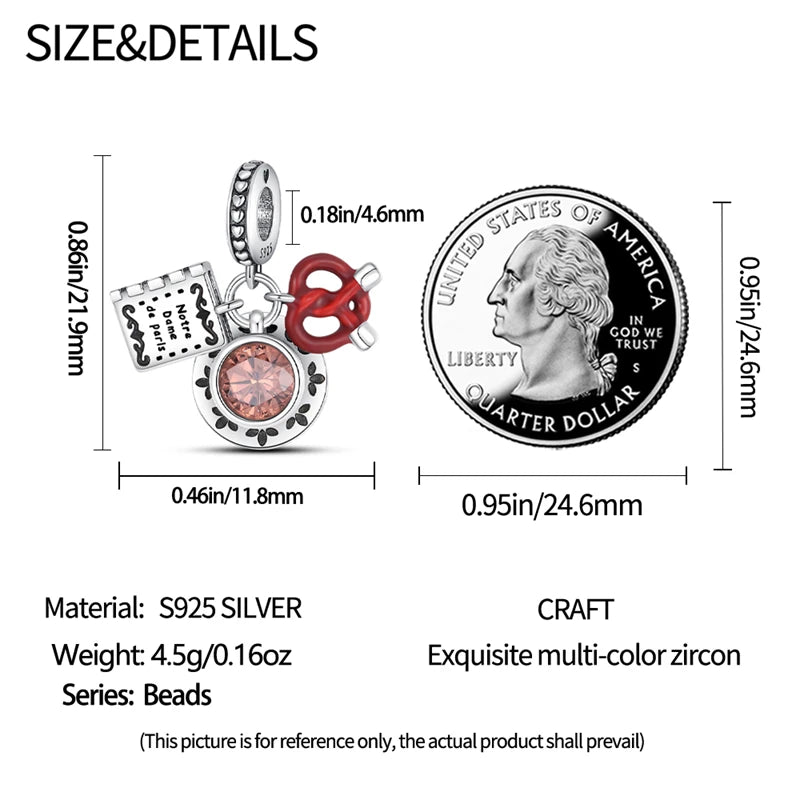 925 Sterling Silver Dessert Afternoon Tea Charm – Coffee, Cake, Pizza & Fries Beads Fit Original Pandora Bracelet DIY Jewelry
