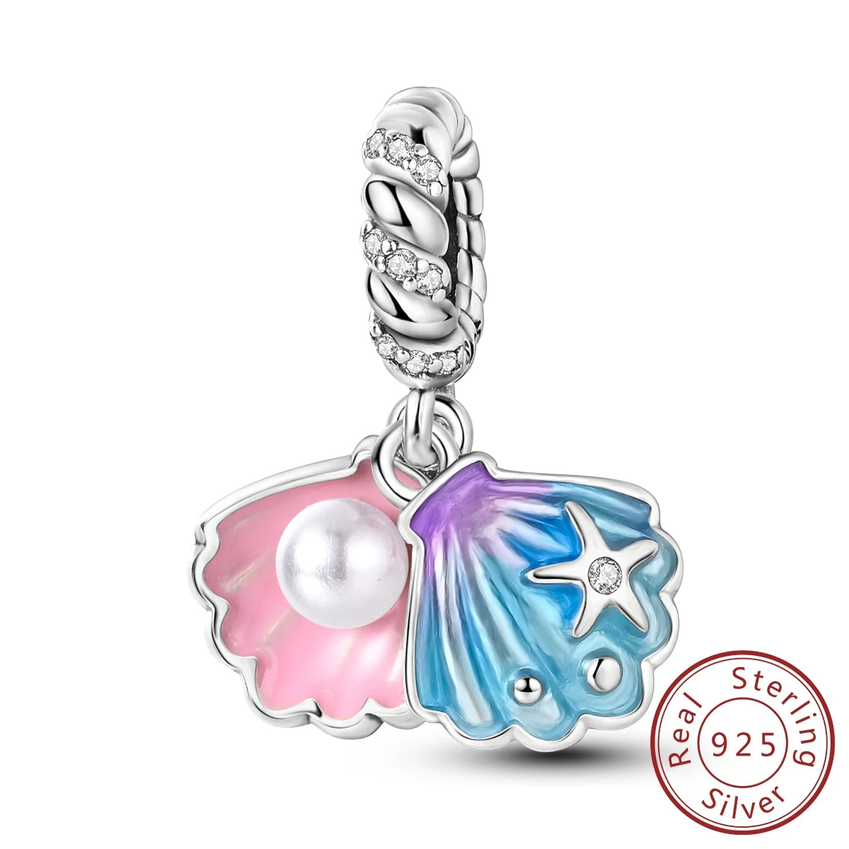 925 Sterling Silver Pink Zircon Heart Cross Charm | Fits Pandora Original Bracelet | Women’s Pendant DIY Jewelry Gift