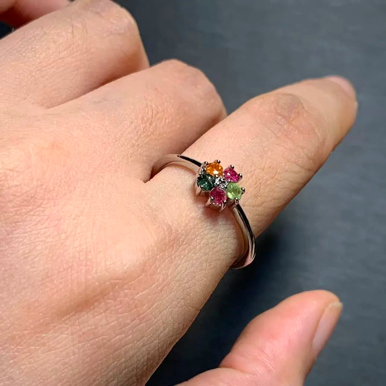 New Arrival Natural Tourmaline Stone Ring – Elegant Copper Jewelry Gift for Women