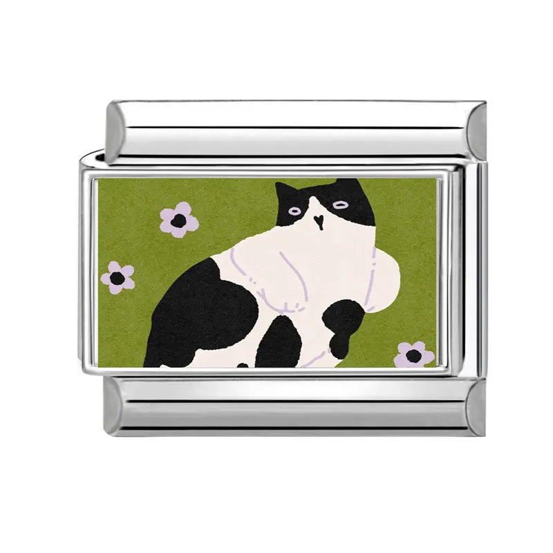 2025 Original Y2K Colorful Cute Cartoon Cats Dogs Italian Charm Links Fit 9mm Stainless Steel Bracelet Men Women DIY Making Gift