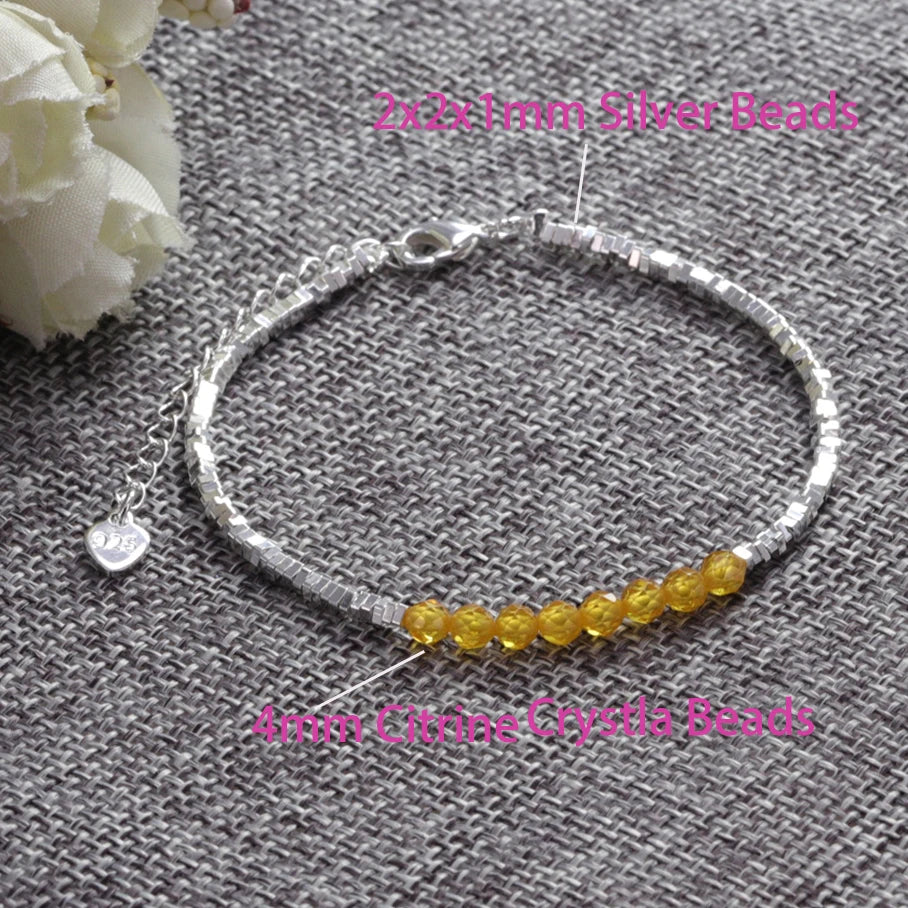 925 Sterling Silver Crushed Silver Bracelet – Irregular Jewelry for Women & Girls