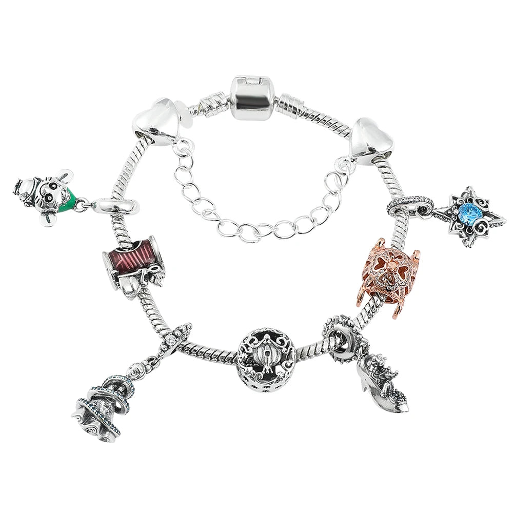 Alice in Wonderland 🐇 Beaded Pandora Bracelet | DIY Alloy Charm Jewelry