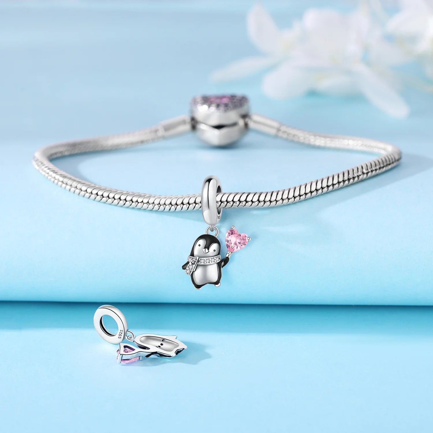 925 Sterling Silver Cute Panda & Penguin Charm Bead | Fun Animal Pendant for Women DIY Bracelet Jewelry Gift
