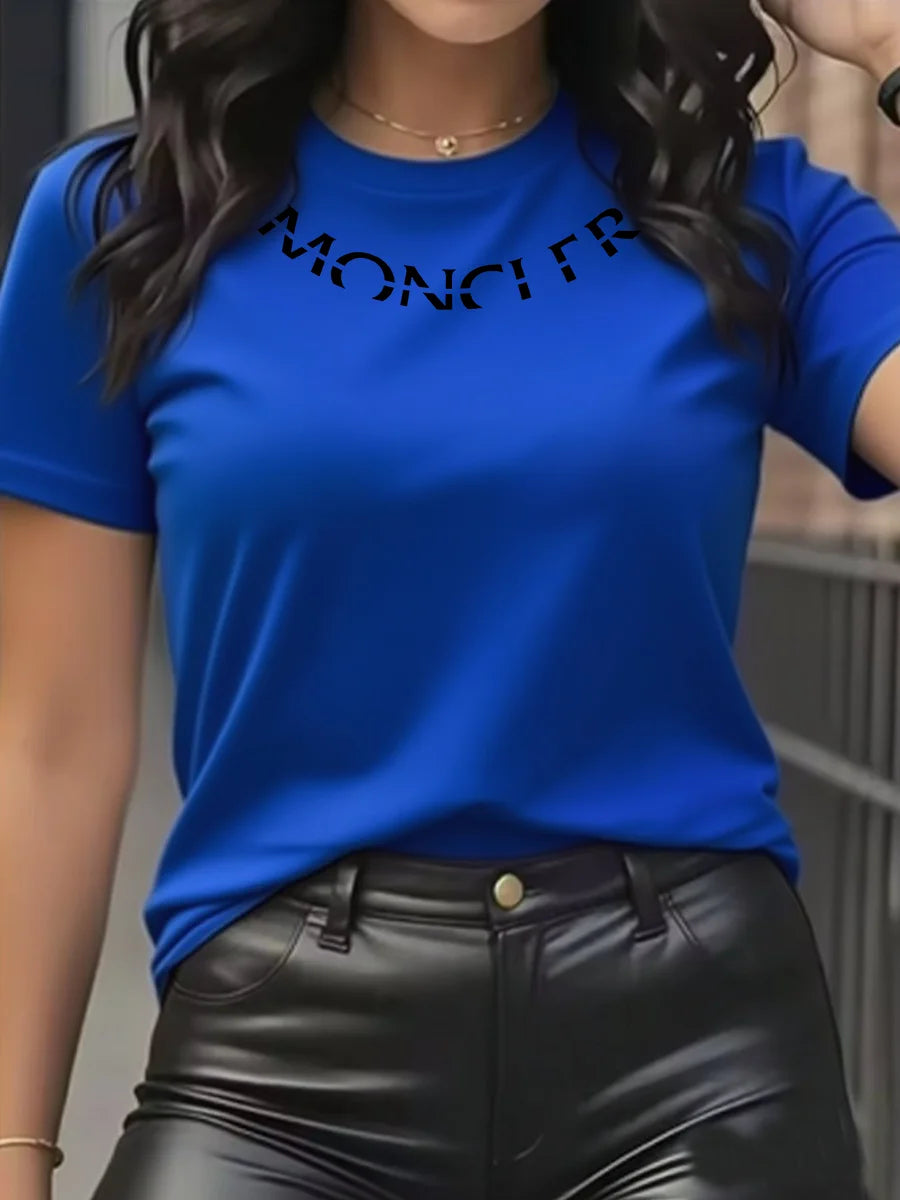 Luxury Brand Women's Graphic T-Shirt | Elegant O-Neck Short Sleeve Casual Fashion Top