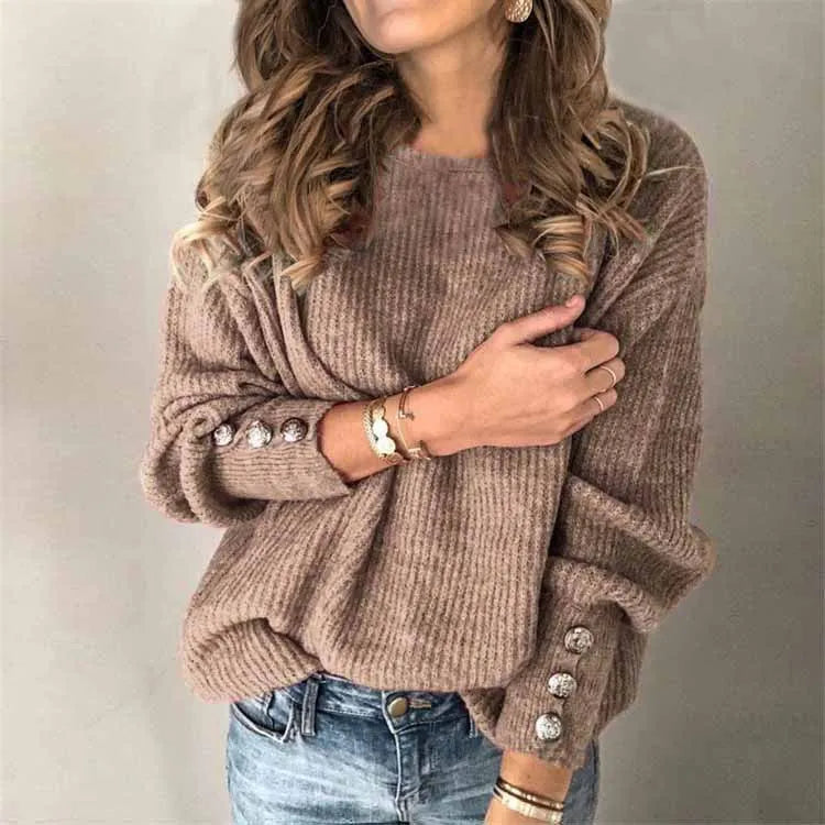 Women’s Knitted Turtleneck Sweater | Fall Winter Warm Loose Pullover | Plus Size Solid Long Sleeve Jumper 2024