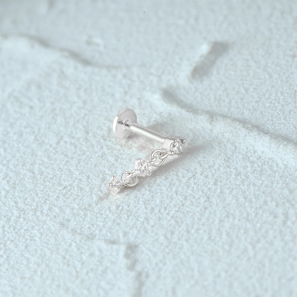 Aide 925 Sterling Silver Geometric Multi Piercing Stud Earrings for Women – K Gold Tassel Elegant Jewelry Gift