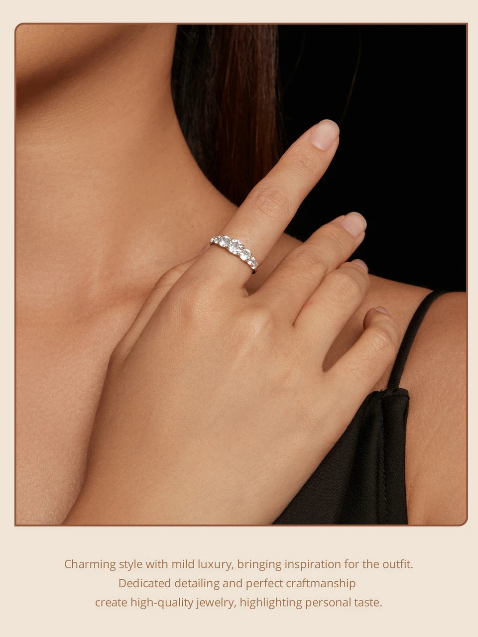 Bamoer D Color VVS1 EX Moissanite Heart Ring – 925 Sterling Silver Engagement & Wedding Jewelry for Women