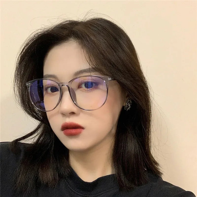 Transparent Anti Blue Light Glasses – Unisex Round Frame Korean Fashion Eyeglasses | Eye Protection Spectacle Eyewear