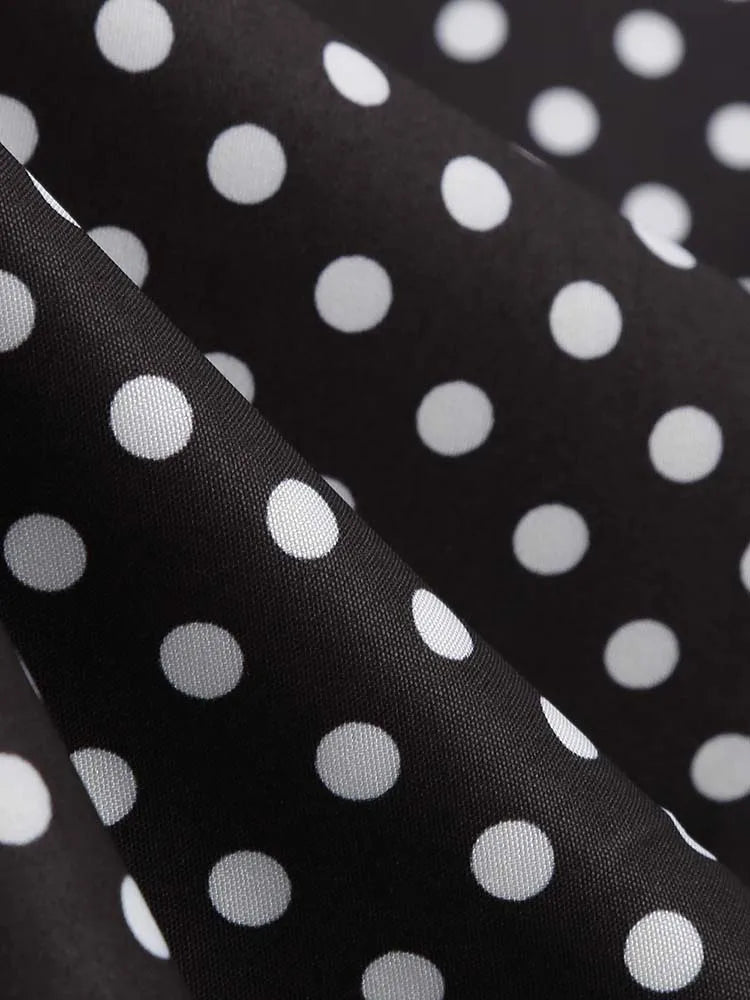 Off-Shoulder Elegant Vintage Party Dress – Women’s Summer Polka Dot Ruffles A-Line Midi Dress