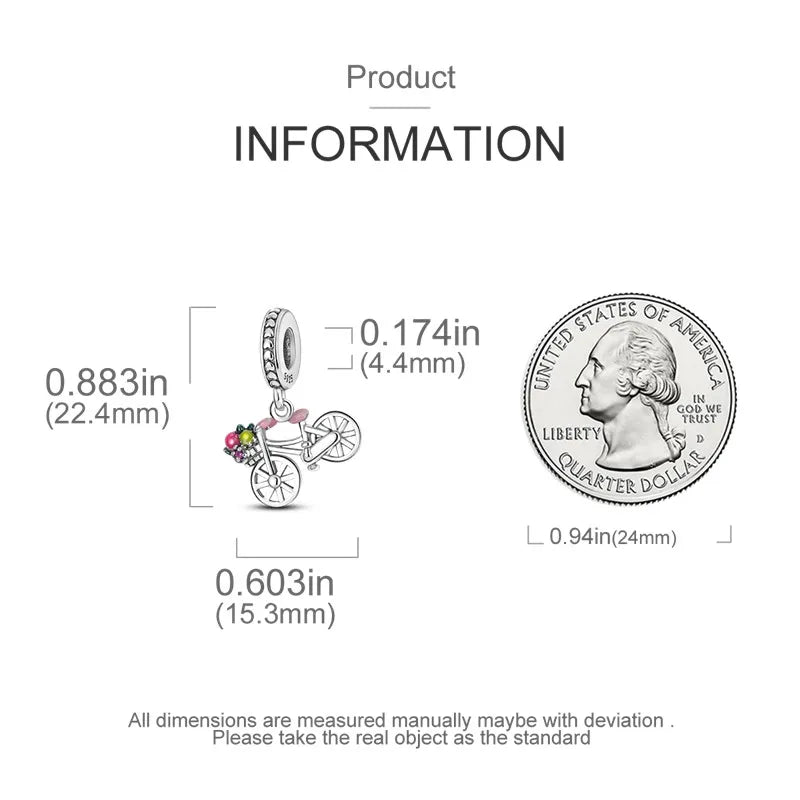 925 Sterling Silver Funny Playable Charms Beads | Smart Watch Tarot Bike Travel Dangle Fit Pandora Bracelet DIY Jewelry