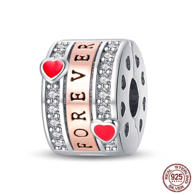 925 Sterling Silver Luminous Butterfly Star Moon Charm Bead | Round Clasp Bead for 3mm DIY Bracelet Jewelry Gift