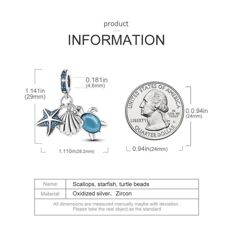 925 Sterling Silver Summer Ocean Collection Charms | Dangle Beads for Women Lover DIY Fine Jewelry Gift