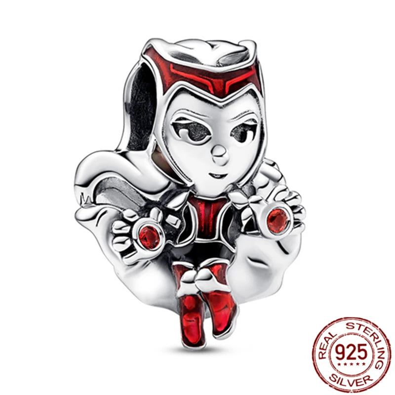 MINISO Marvel 925 Sterling Silver Charms Deadpool Wolverine Beads for Bracelet DIY Jewelry