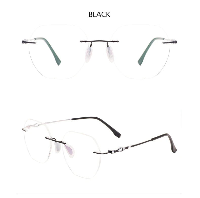 Hexagon Rimless Glasses Women & Men | Lightweight Geometric Optical Eyewear