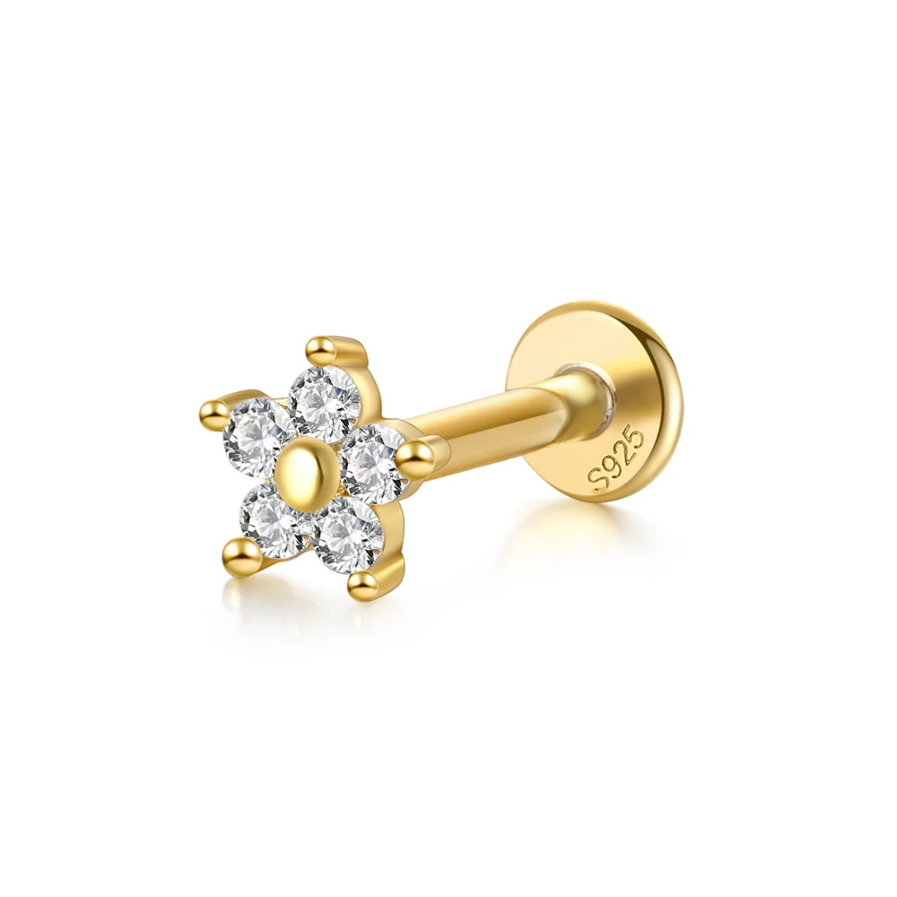 Aide 925 Sterling Silver Geometric Multi Piercing Stud Earrings for Women – K Gold Tassel Elegant Jewelry Gift