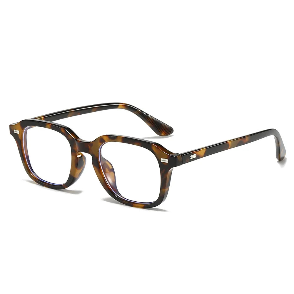New Square Blue Light Blocking Glasses – Unisex Transparent Frame Eyewear with Rivets | Anti Blue Light Computer Glasses for Men & Women