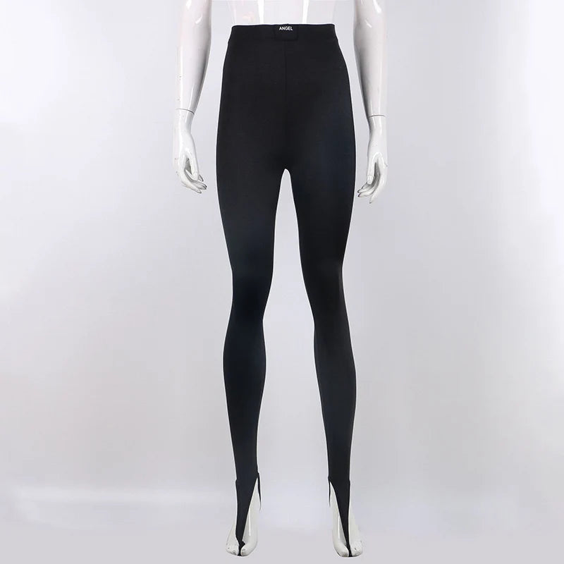 Women’s Black High Waist Skinny Pants | Y2K Glitter Winter Leggings 2024