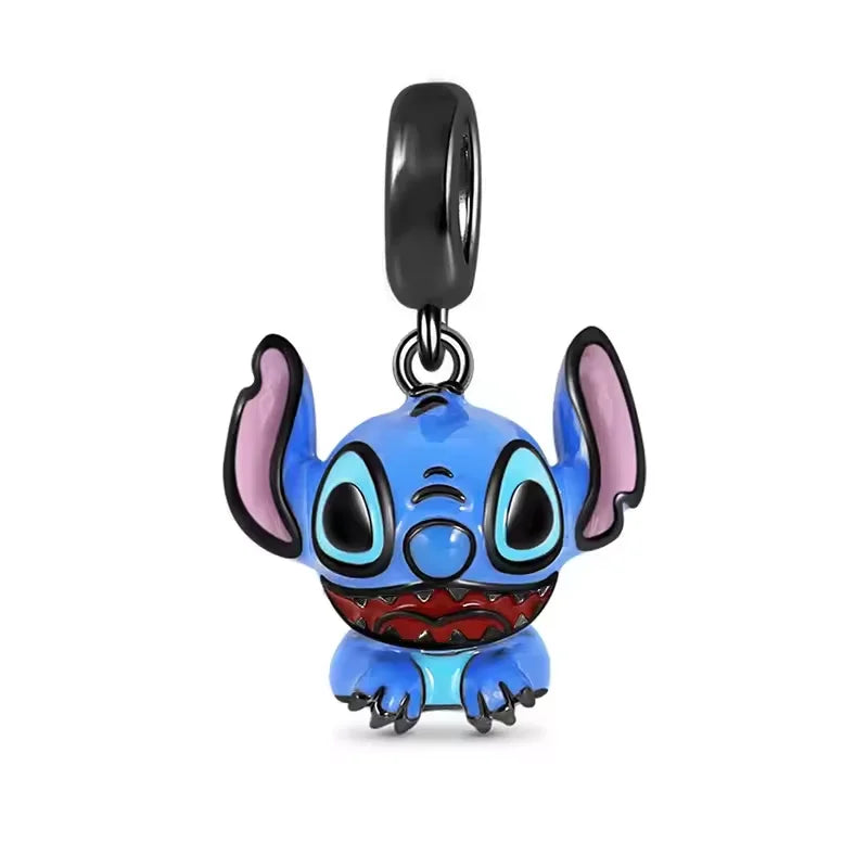New Halloween Disney Cheshire Cat & Stitch Charm Beads – Fit Original Pandora Bracelet & Necklace, Women’s Holiday Jewelry Gift