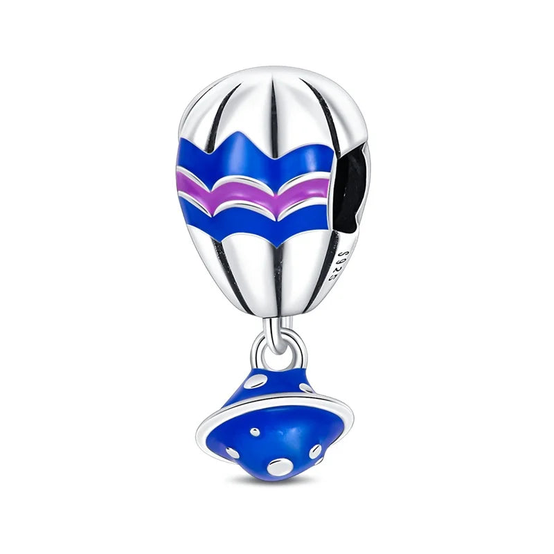 925 Sterling Silver Travel & Luggage Attractions Zircon Charm Beads | Fit Pandora Bracelet