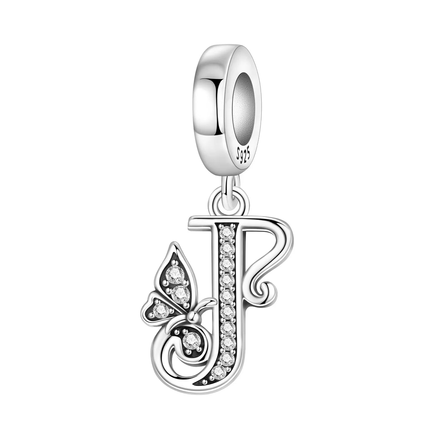 Original S925 Sterling Silver Butterfly & A-Z Letter Beads – DIY Bracelet & Necklace Jewelry