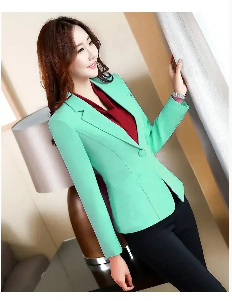 Women's Black Professional Suit Jacket | Spring/Autumn Office Blazer for Work & Interviews