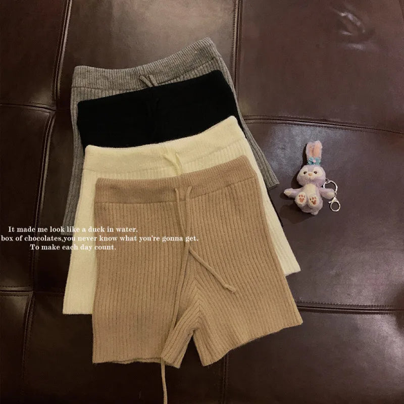 High Waist Knitted Wool Wide-Leg Pants for Women – Autumn Casual Straight Bootcut Trousers