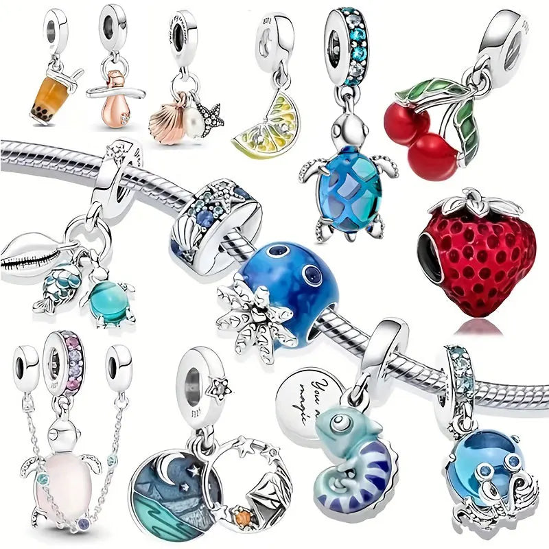 2024 New 925 Sterling Silver Ocean Series Mermaid & Chameleon Charm Bead for Pandora DIY Bracelet – Women’s Jewelry Gift
