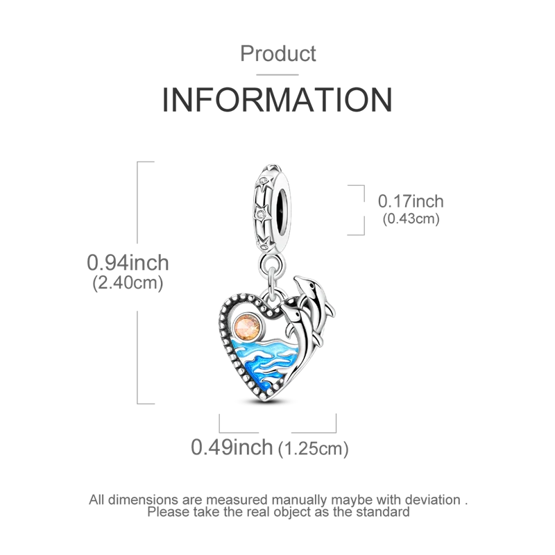 925 Sterling Silver Summer Ocean Collection Charms | Dangle Beads for Women Lover DIY Fine Jewelry Gift