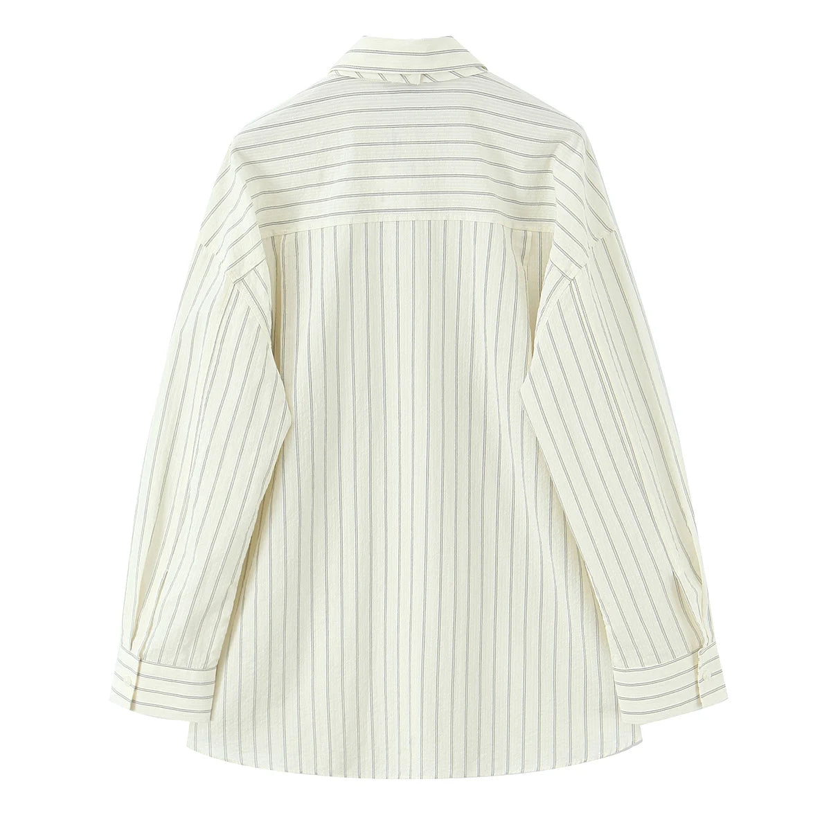 2025 Autumn Women’s Loose Striped Tie Lapel Long-Sleeved Shirt – Casual Fashion Versatile Top 🍂✨